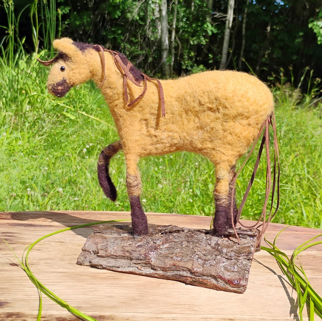 Needle Felted Horse Art - Wool sculpture