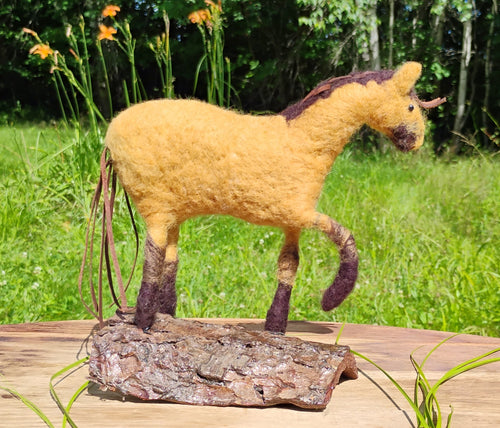 Needle Felted Horse Art - Wool sculpture