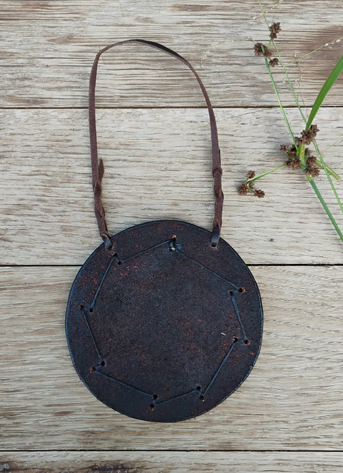 Maine Black Bear — Hand-Tooled Leather Medallion